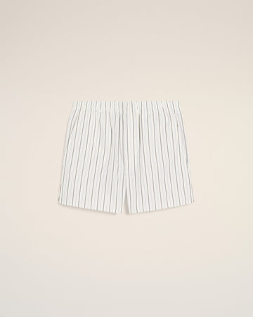White And Blue Cotton Elasticated Short