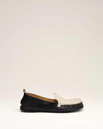 Black Leather Midi Loafers