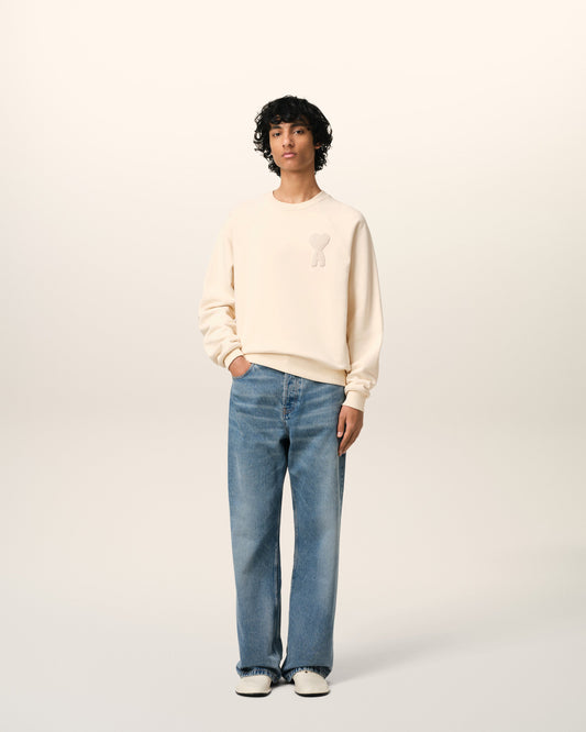 Beige Cotton Ami de Coeur Patch Sweatshirt