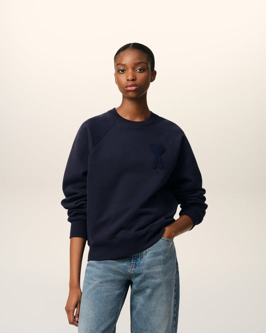 Navy Cotton Ami de Coeur Patch Sweatshirt