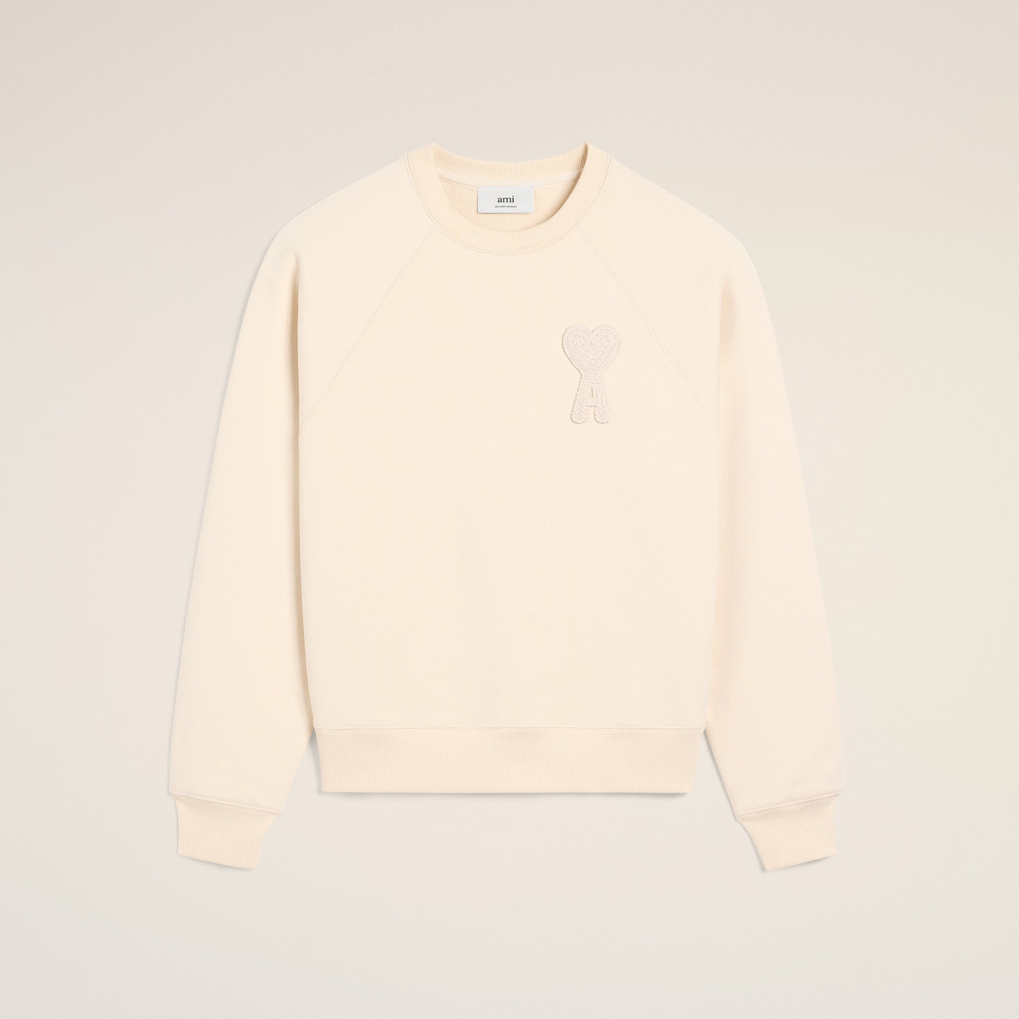 Beige Cotton Ami de Coeur Patch Sweatshirt