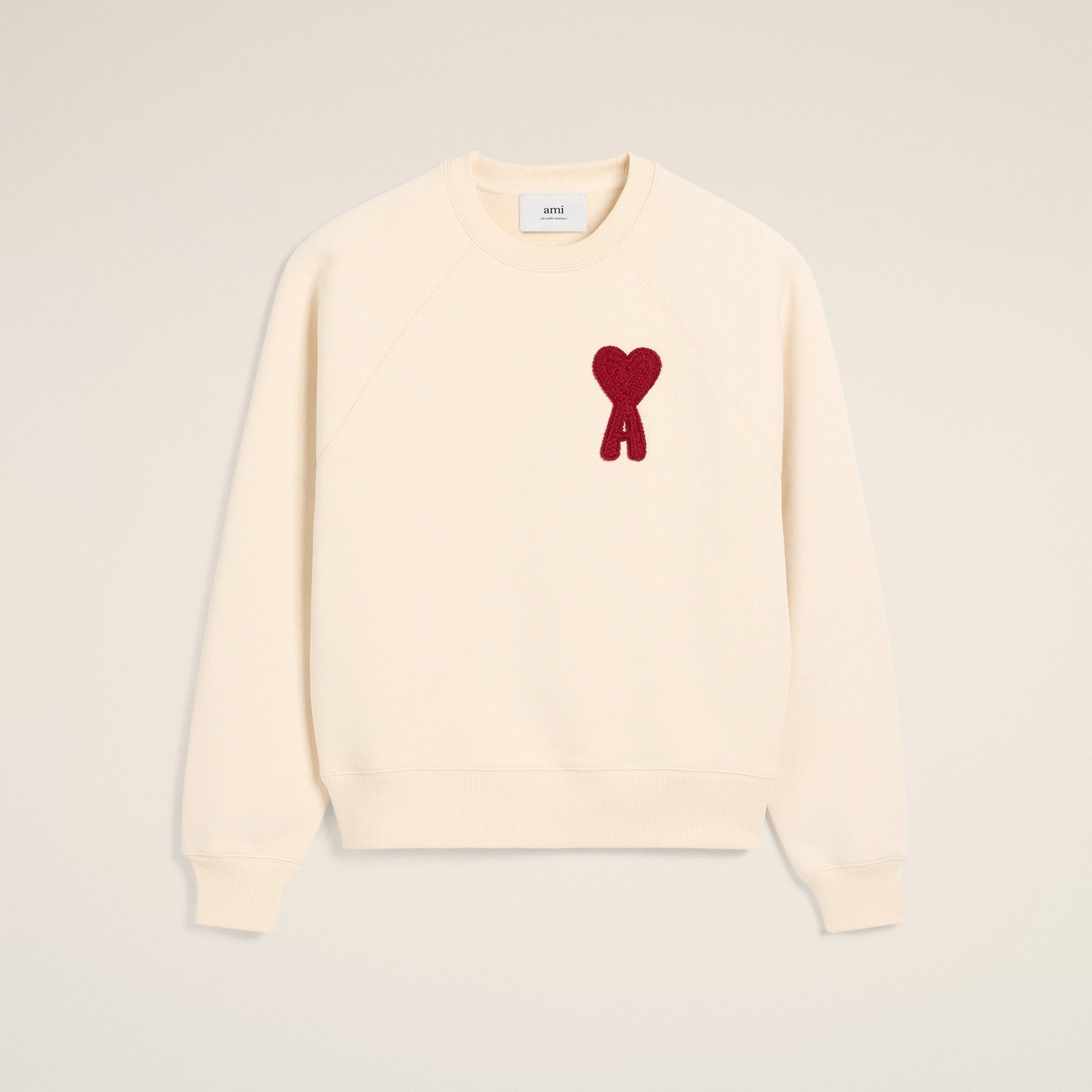 Beige Cotton Ami de Coeur Patch Sweatshirt