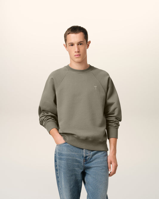 Taupe Cotton Tonal Ami de Coeur Sweatshirt