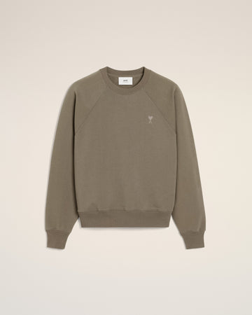 Taupe Cotton Tonal Ami de Coeur Sweatshirt