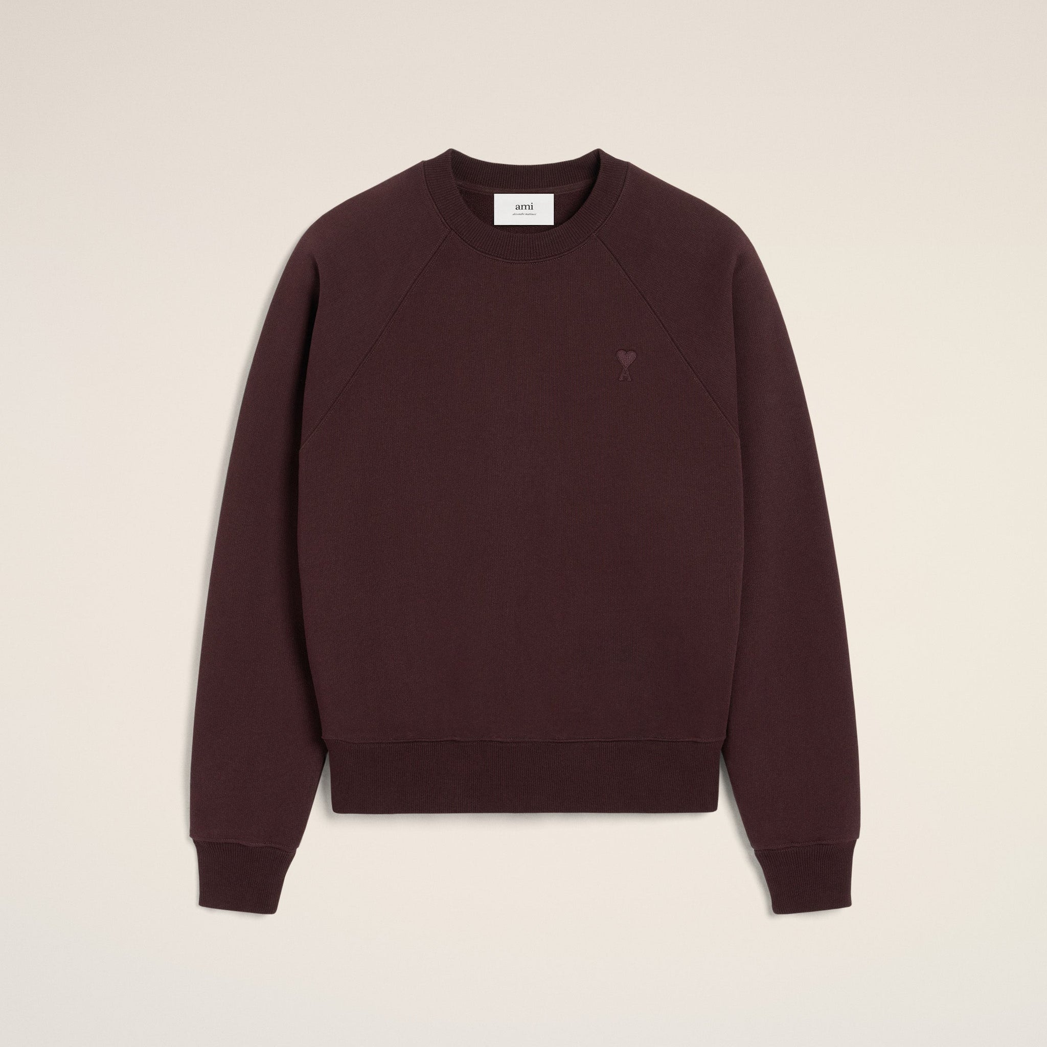 Burgundy Cotton Tonal Ami de Coeur Sweatshirt