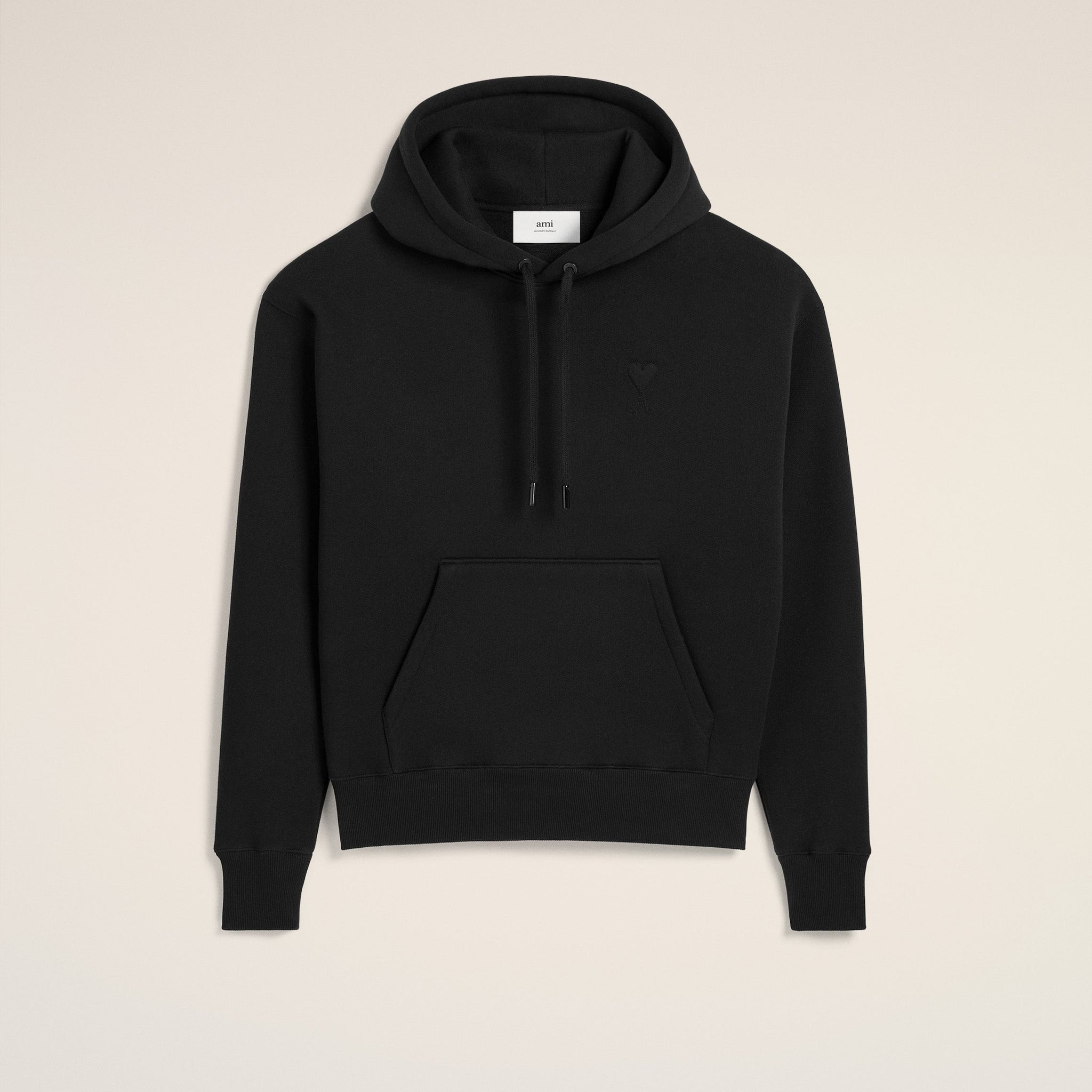 Black Cotton Ami de Coeur Hoodie