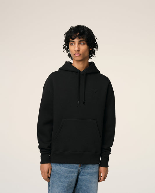 Black Cotton Ami de Coeur Hoodie