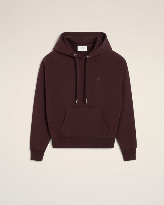 Burgundy Cotton Tonal Ami de Coeur Hoodie
