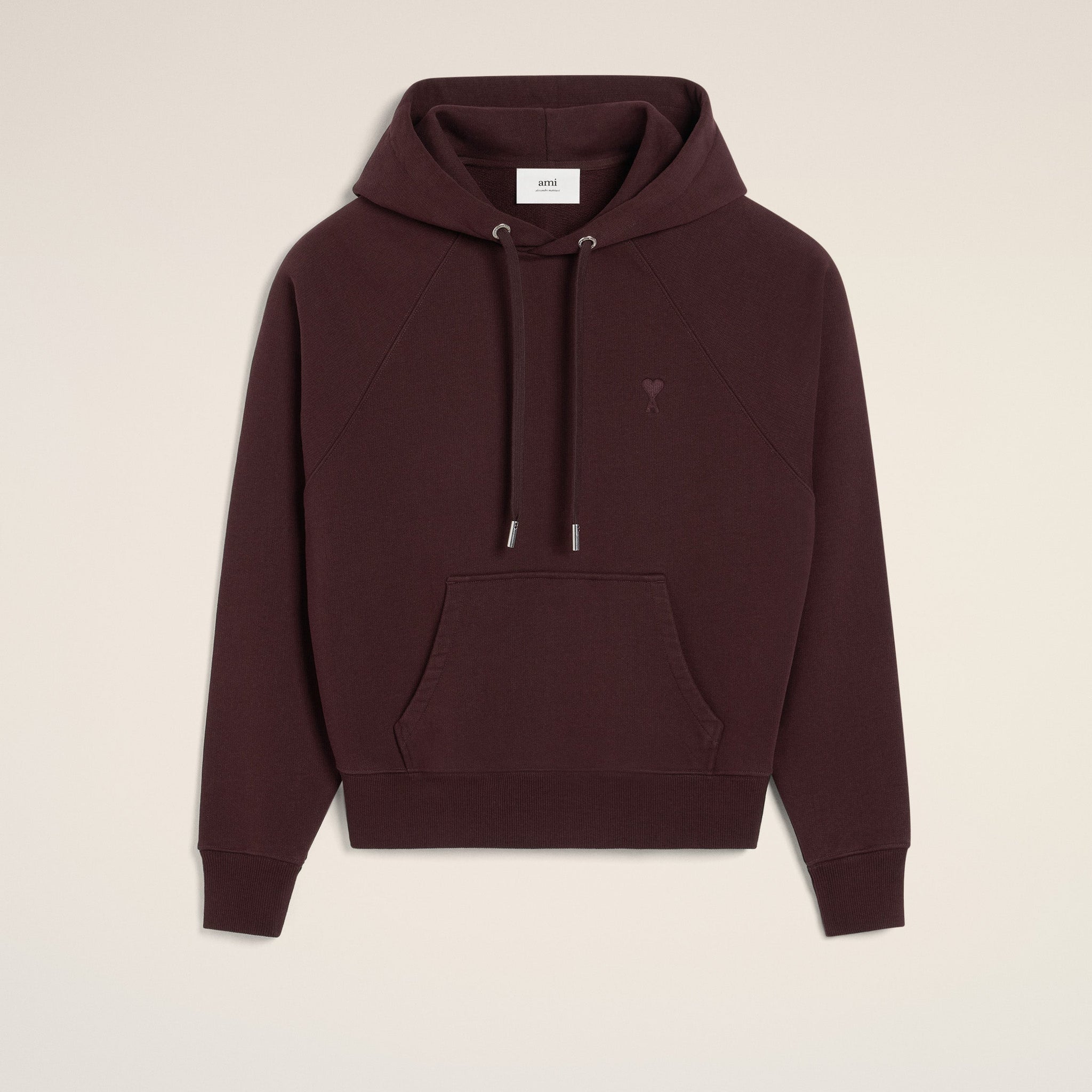 Burgundy Cotton Tonal Ami de Coeur Hoodie