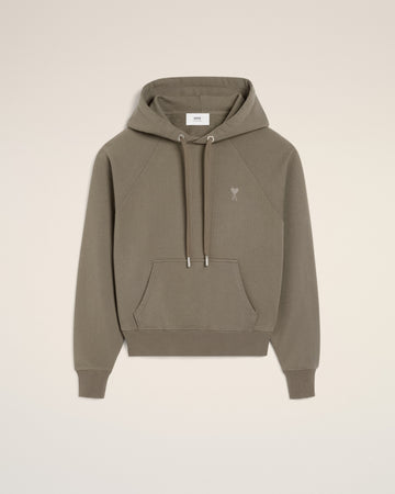 Taupe Cotton Tonal Ami de Coeur Hoodie