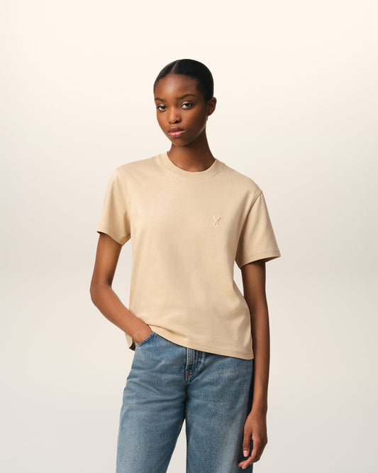 Beige Cotton Ami de Coeur T-Shirt