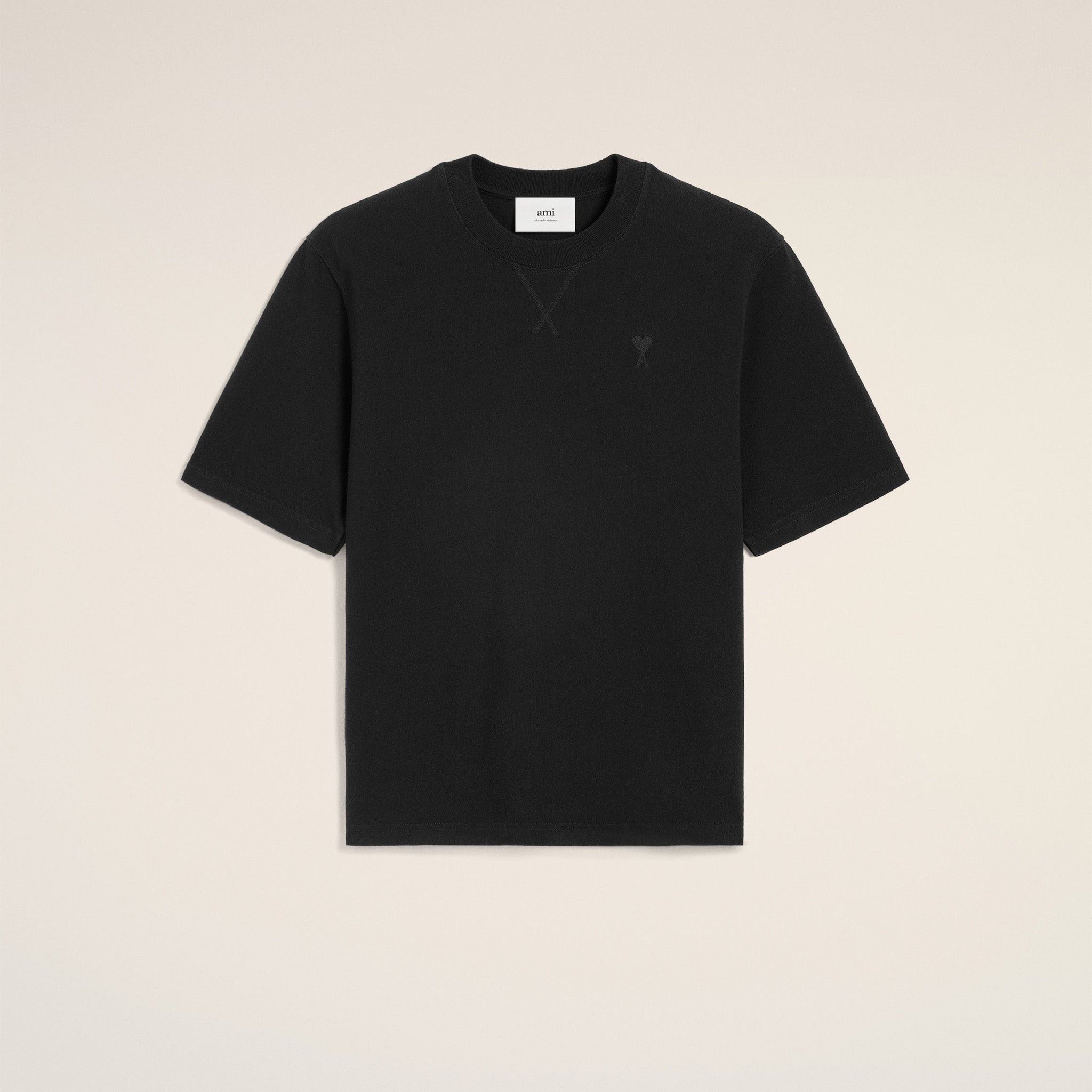 Black Cotton Ami de Coeur T-shirt