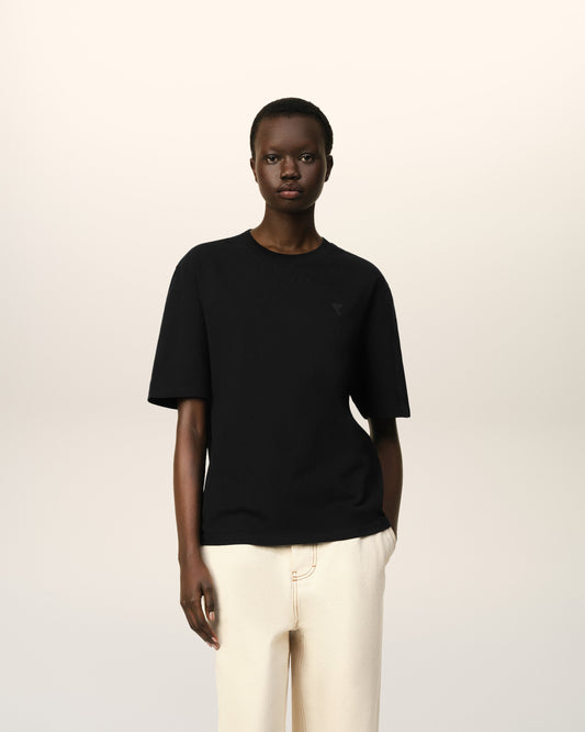 Black Cotton Ami de Coeur T-shirt