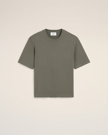 Taupe Cotton Tonal Ami de Coeur T-Shirt