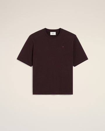 Burgundy Cotton Tonal Ami de Coeur T-Shirt