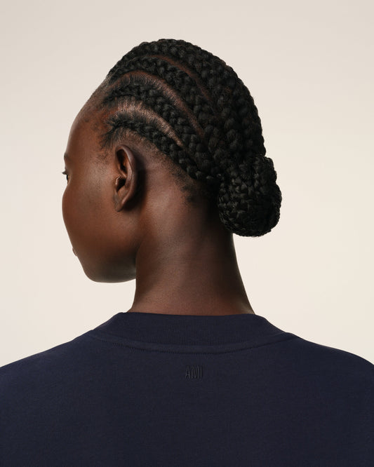 Navy Cotton Ami Paris Patch T-Shirt