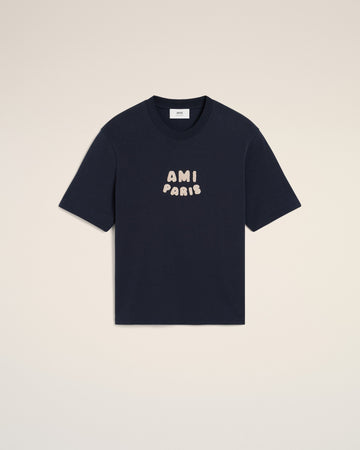 Navy Cotton Ami Paris Patch T-Shirt