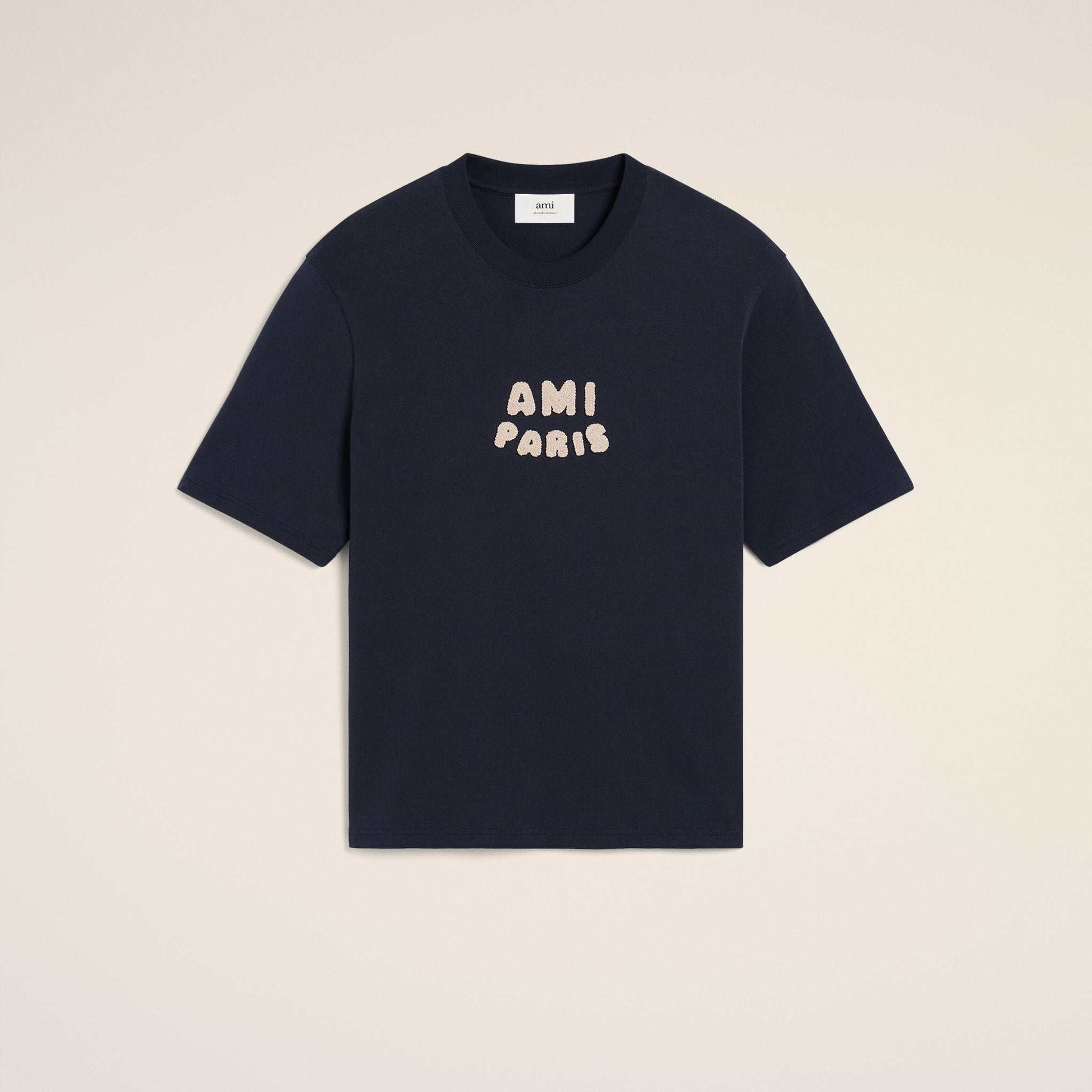 Navy Cotton Ami Paris Patch T-Shirt