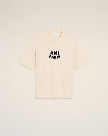 Beige Cotton Ami Paris Patch T-Shirt